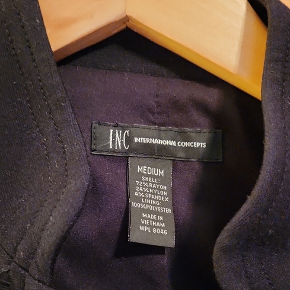 INC International Concepts Black Double-Breasted Blazer - Picture 2 of 4
